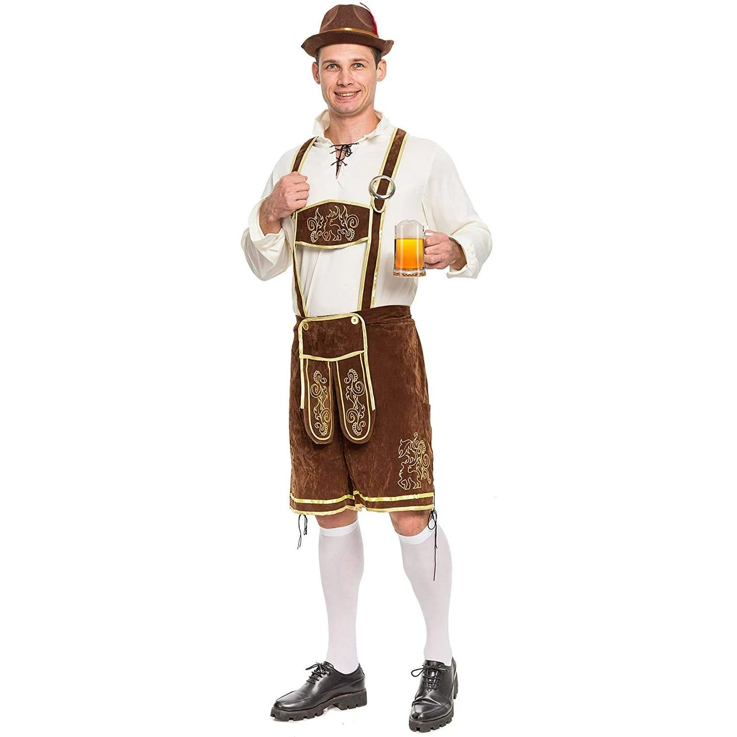 Syncfun Men's German Bavarian Oktoberfest Costume Set for Halloween Dress Up Party and Beer Festival