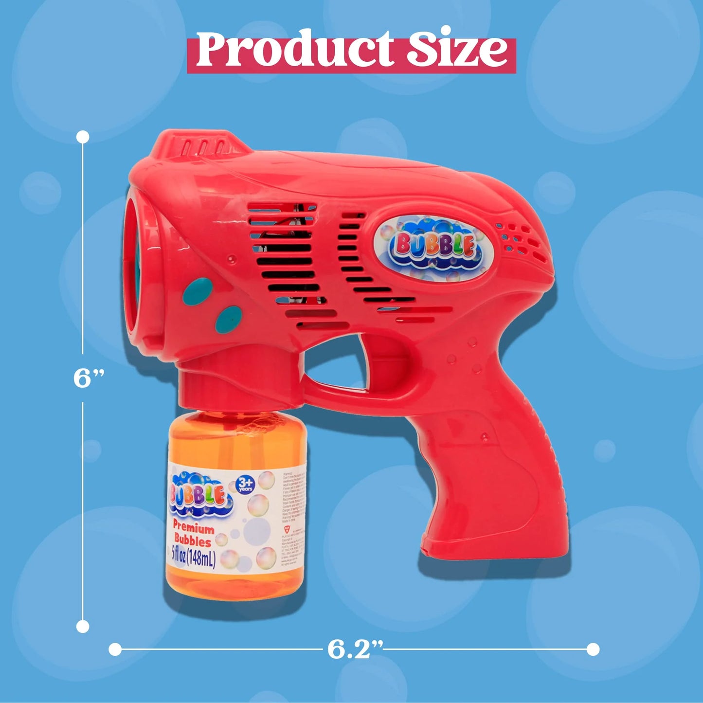 Syncfun 2 Pcs Bubble Gun for Kids,10 oz Bubble Gun with Refill Solution,Automatic Bubble Guns for Kids,Party Favors,Birthday Gift,Easter