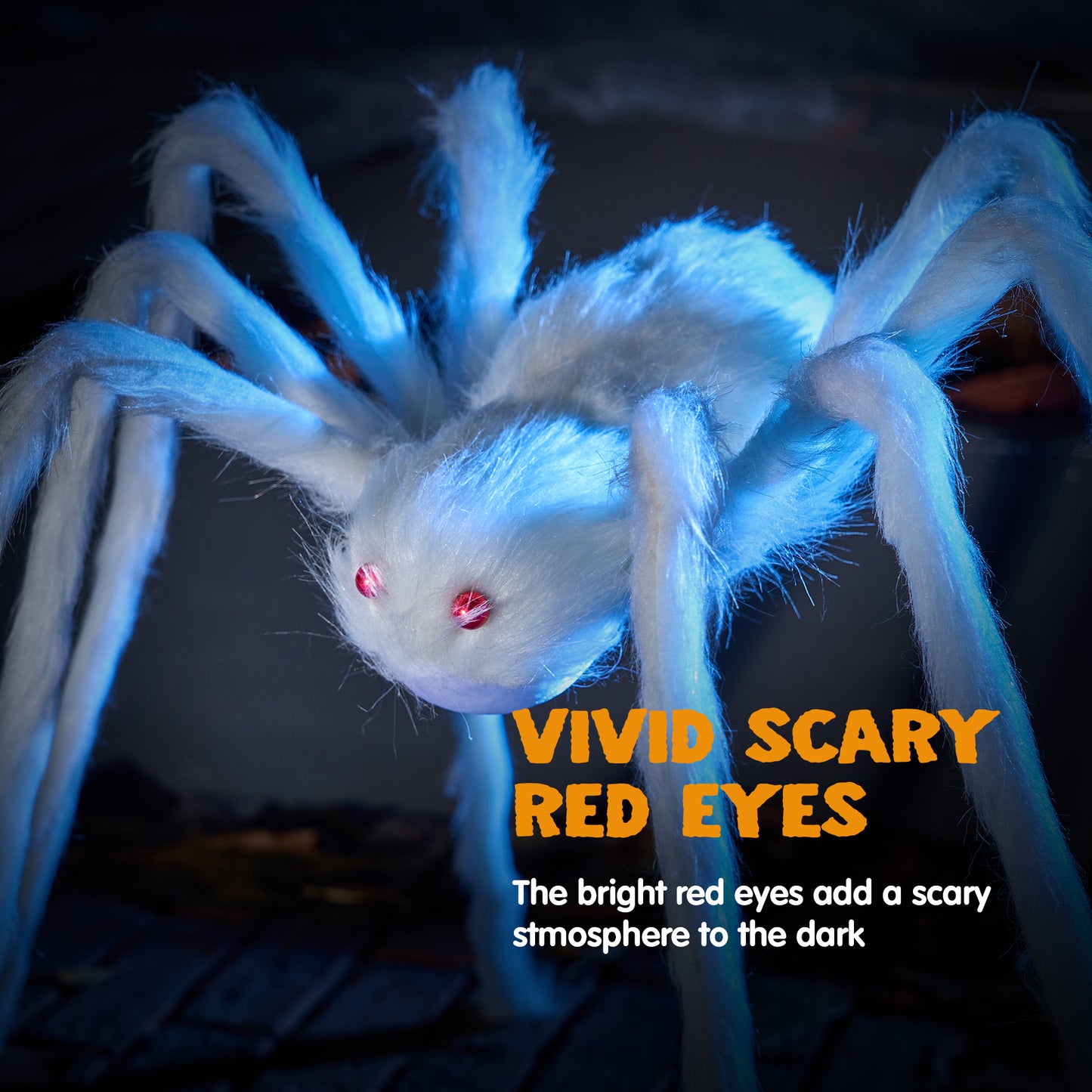 Joyfy 5 ft Giant Spider Halloween Decorations,Scary Spider Halloween Decorations Outdoor Party Decorations Props Halloween Yard Decorations,White