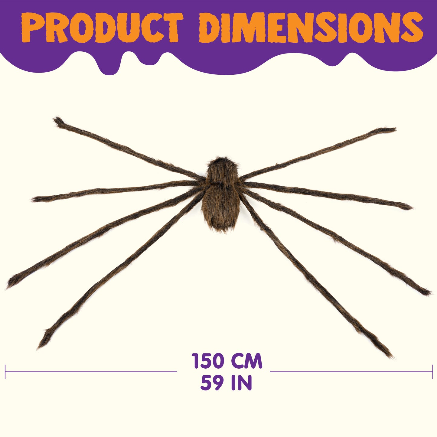 Joyfy 5 FT Giant Spider Halloween Decorations,Scary Spider Halloween Decorations Outdoor Party Decorations Props Halloween Yard Decorations,Brown