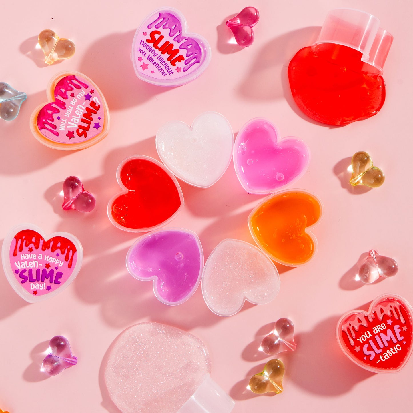 30 Pack Valentines' Day Slime, Heart Shape Slime Stress, Colorful Relief Fidget Toy for Kids Valentines Day Party Favors, Valentines Exchange Gifts, Valentines Classroom Prizes