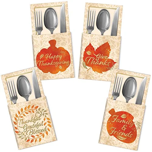 Joyfy 36 Pcs Thanksgiving Table Decorations for Cutlery Holders,Fall Party Favor Supplies