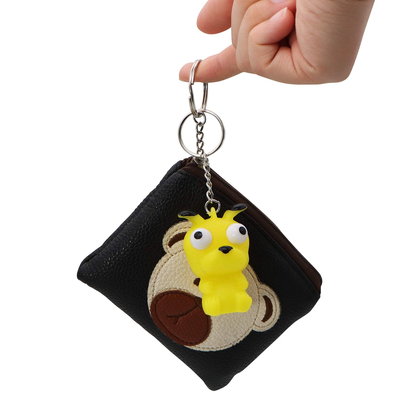 28 Packs Valentines Cards with Popping Eyes Animal Keychain for Kids, Fidget Valentines Toys for Kids School Class Exchange Cards