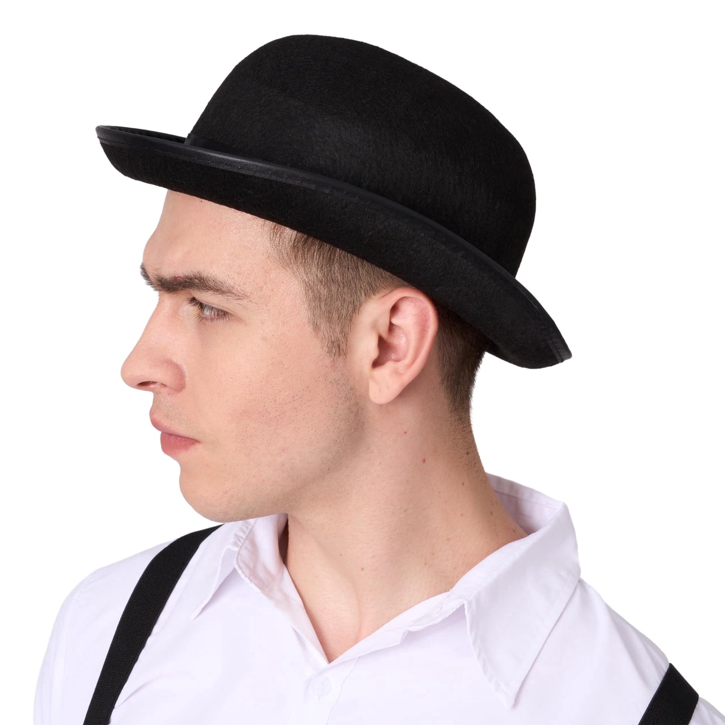 Joyfy Top Hat for Men Halloween Costume Accessories, Bowler Hats for Men Victorian Accessory, Derby Hat for Halloween Party Fancy Dress-Up