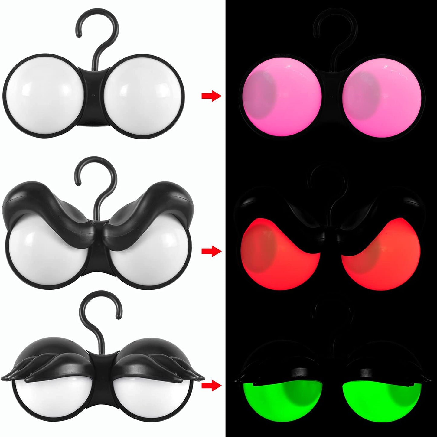 SYNCFUN 3 Packs Halloween Animated Flashing Peeping Eyes Lights Decorations,Outdoor Halloween Light Decorations,Halloween Car Decorations
