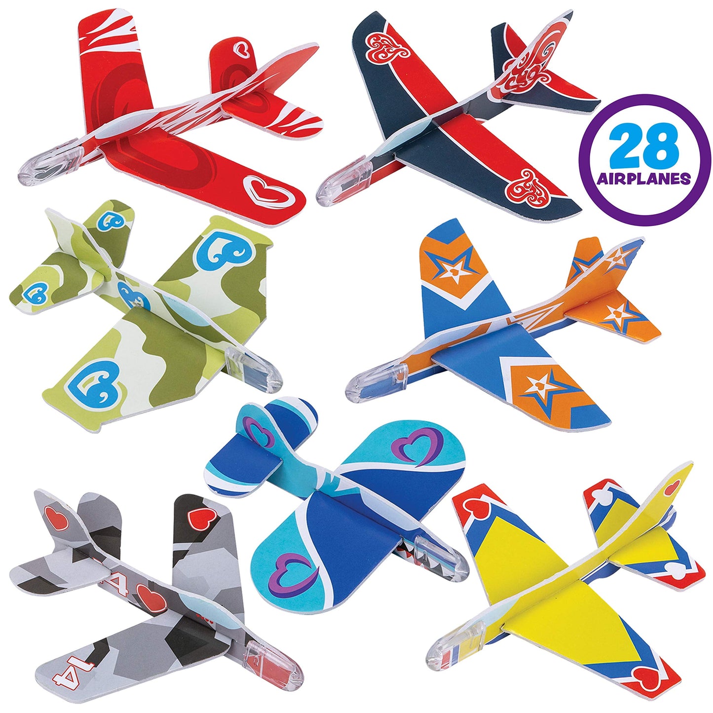 28 Pack Valentines Day Cards With Foam Airplanes for Kids Valentines School Class Favors Boys Exchange Toys Gifts