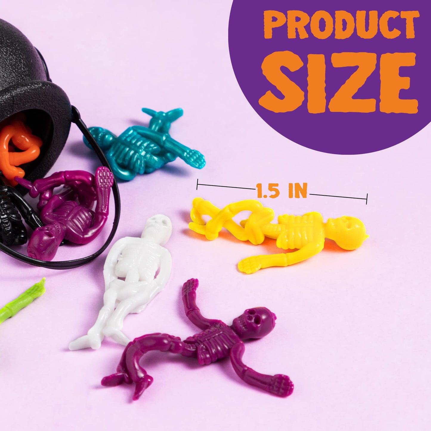 Joyfy 108 Pcs Halloween Stretchy Skeleton Toys,Halloween Toys Bulk for Party Favors,Halloween Goody Bag Fillers,Halloween Sticky Toys for Classroom Prizes