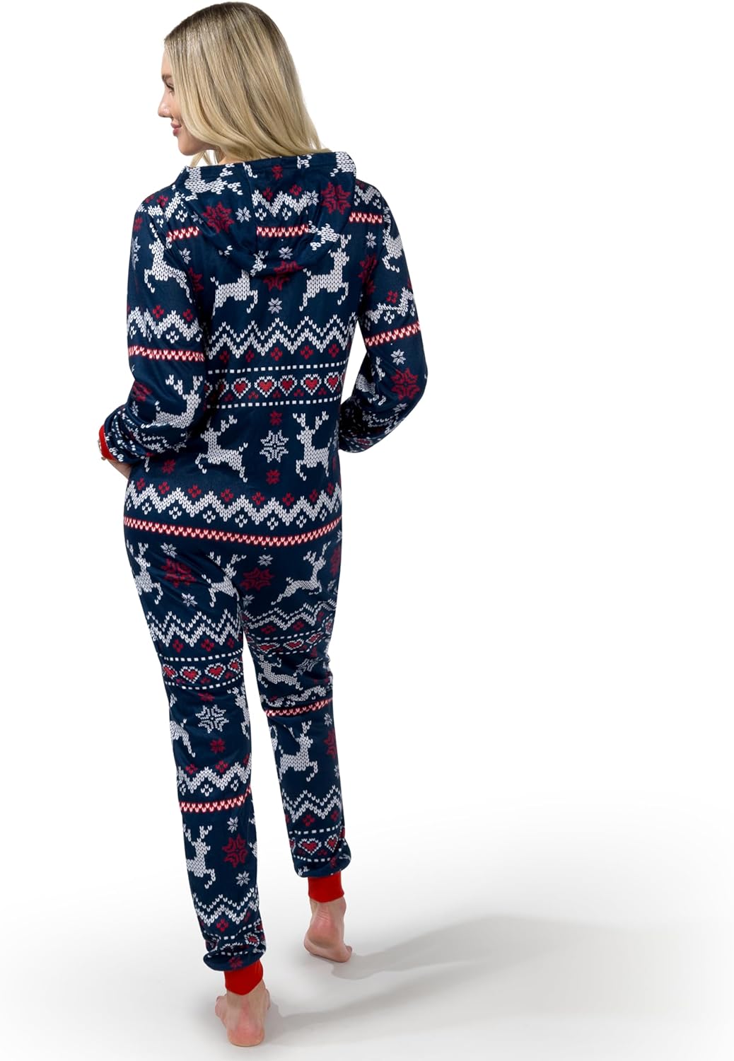 Joyfy Women's Christmas Pajamas, Adult Fleece Plaid Hoodie Full Zip Women's Pajamas, Women's Holiday Pajamas