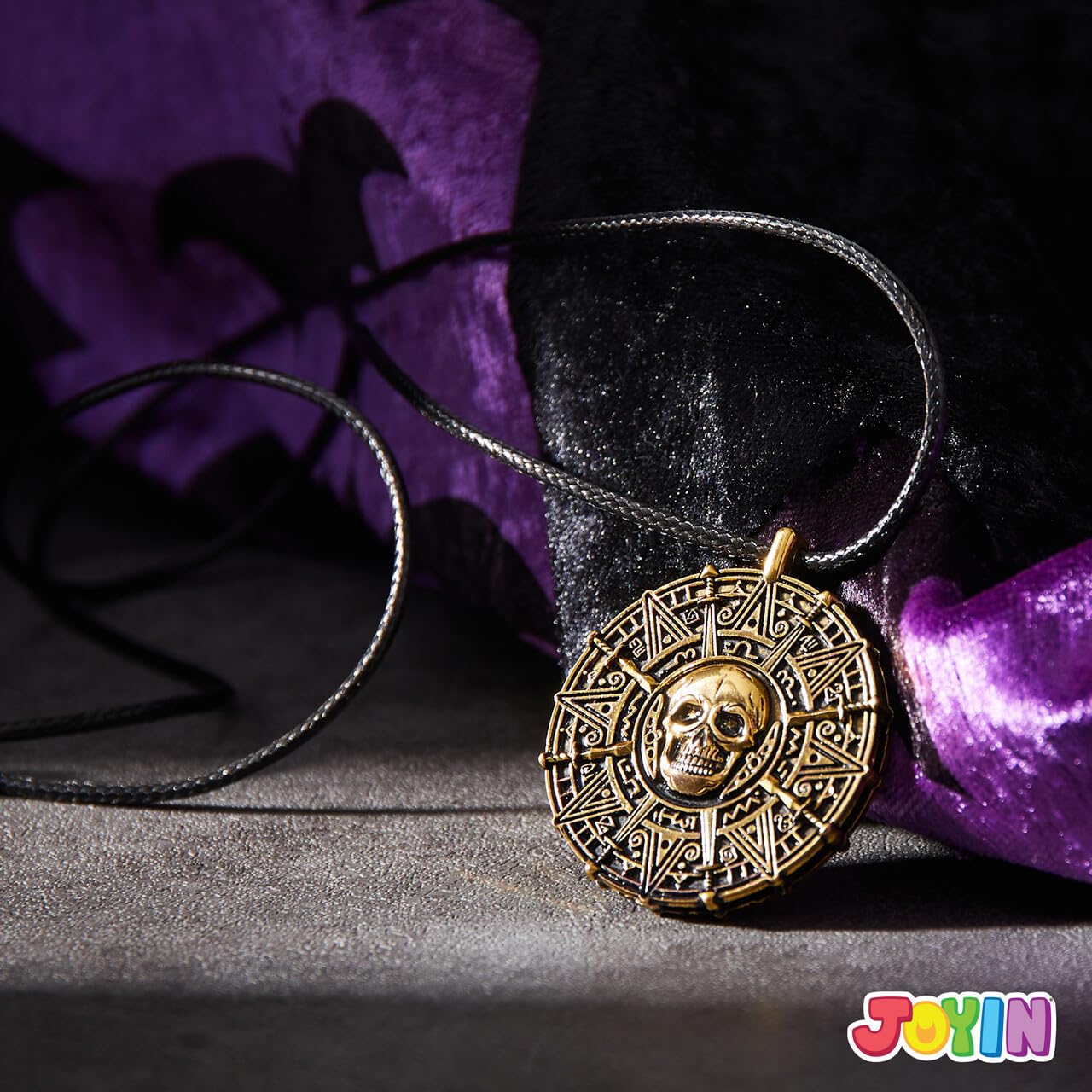 SYNCFUN Halloween Pirate Coin Necklace Accessories for Women Men,Skull Head Necklace for Halloween Costume Jewelry Accessory,Halloween Jewelry
