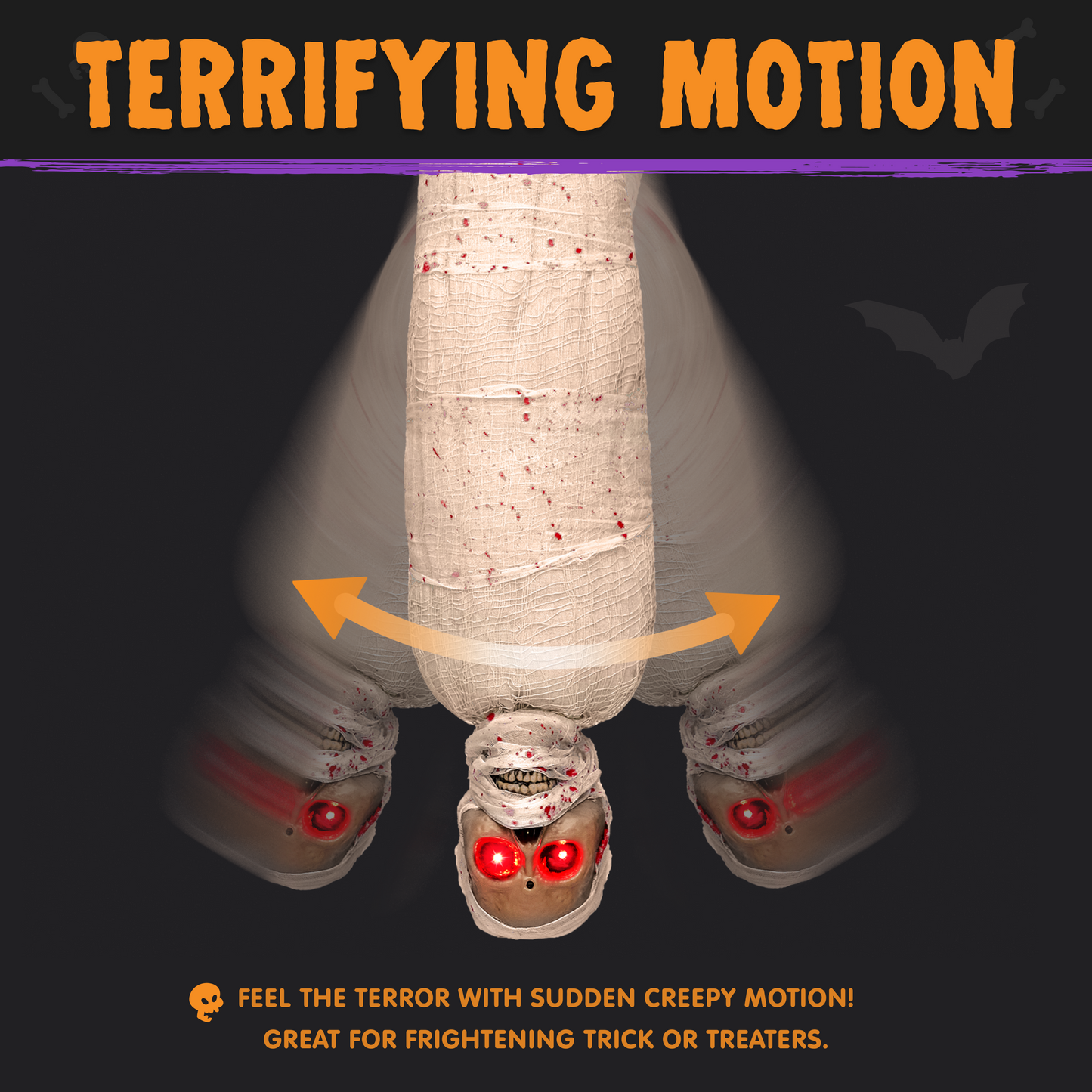 JOYIN 35 Inch Animated Halloween Decorations Scary Hanging Zombie with LED Light Up Eyes & Sound Effect,Halloween Indoor Outdoor Decorations,Hanging Halloween Decorations