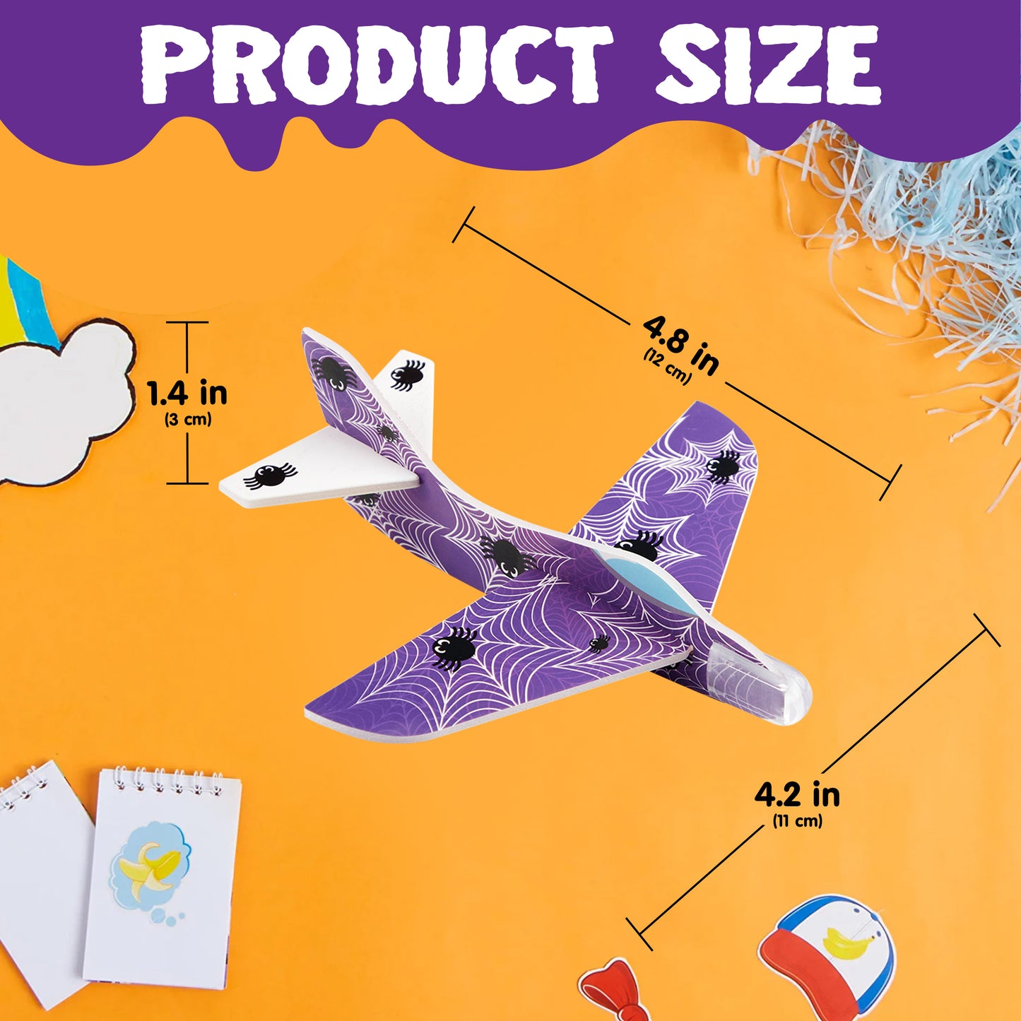 Joyfy 48 Pcs Halloween Foam Airplanes,12 Different Airplane Designs Halloween Toys Party Favors for Kids,Halloween Treat Bag Fillers