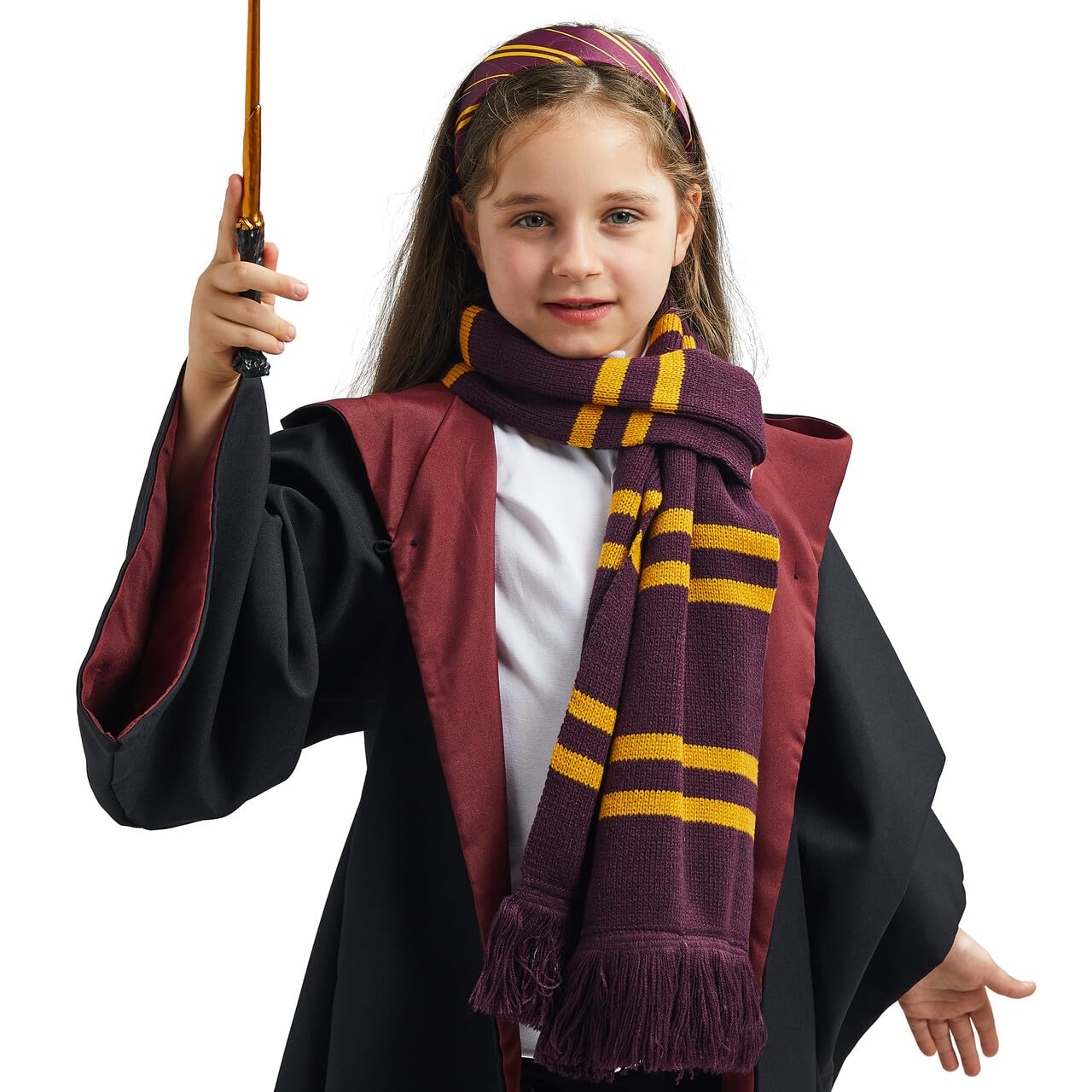 SYNCFUN 1 Pcs Halloween Wizard Costume Accessories Set with Scarf,Witch Scarf Cosplay Accessories for Kids and Adults Dress Up