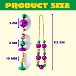 3 carnival giant bead necklaces, 44 inch gold green purple necklace, used for carnival parade decoration party supplies