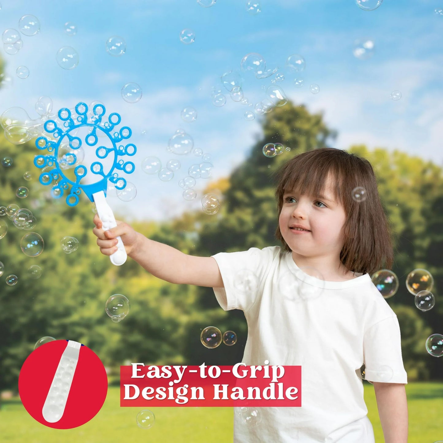 Syncfun 36Pcs Big Bubble Wands Set, 18" Giant Bubble Maker with Tray Bulk, Large Bubble Wands for Kids Gifts, Summer Outside Bubble Toys