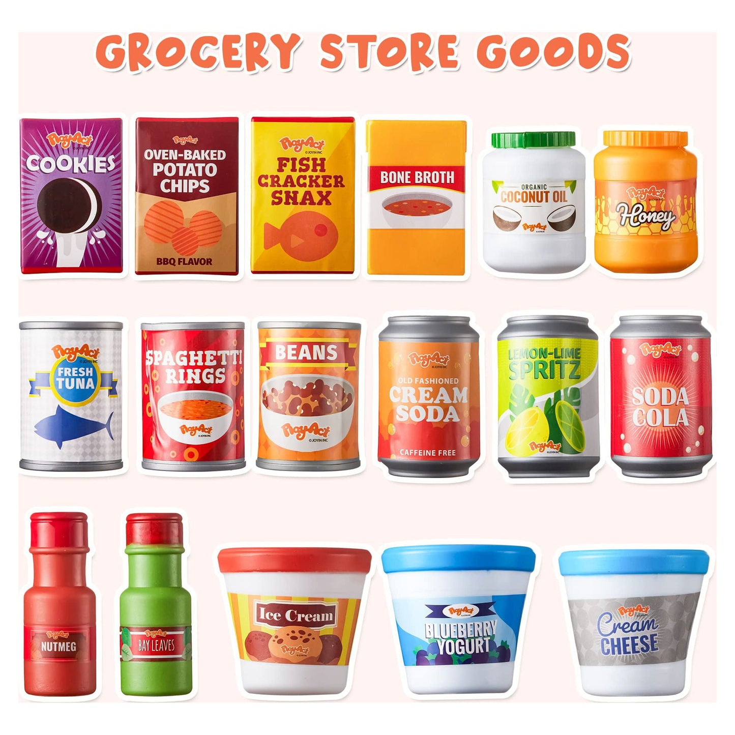 30Pcs Play Food Grocery Cans, Pretend Play Kitchen Accessories, Kids Gifts & Indoor Toys