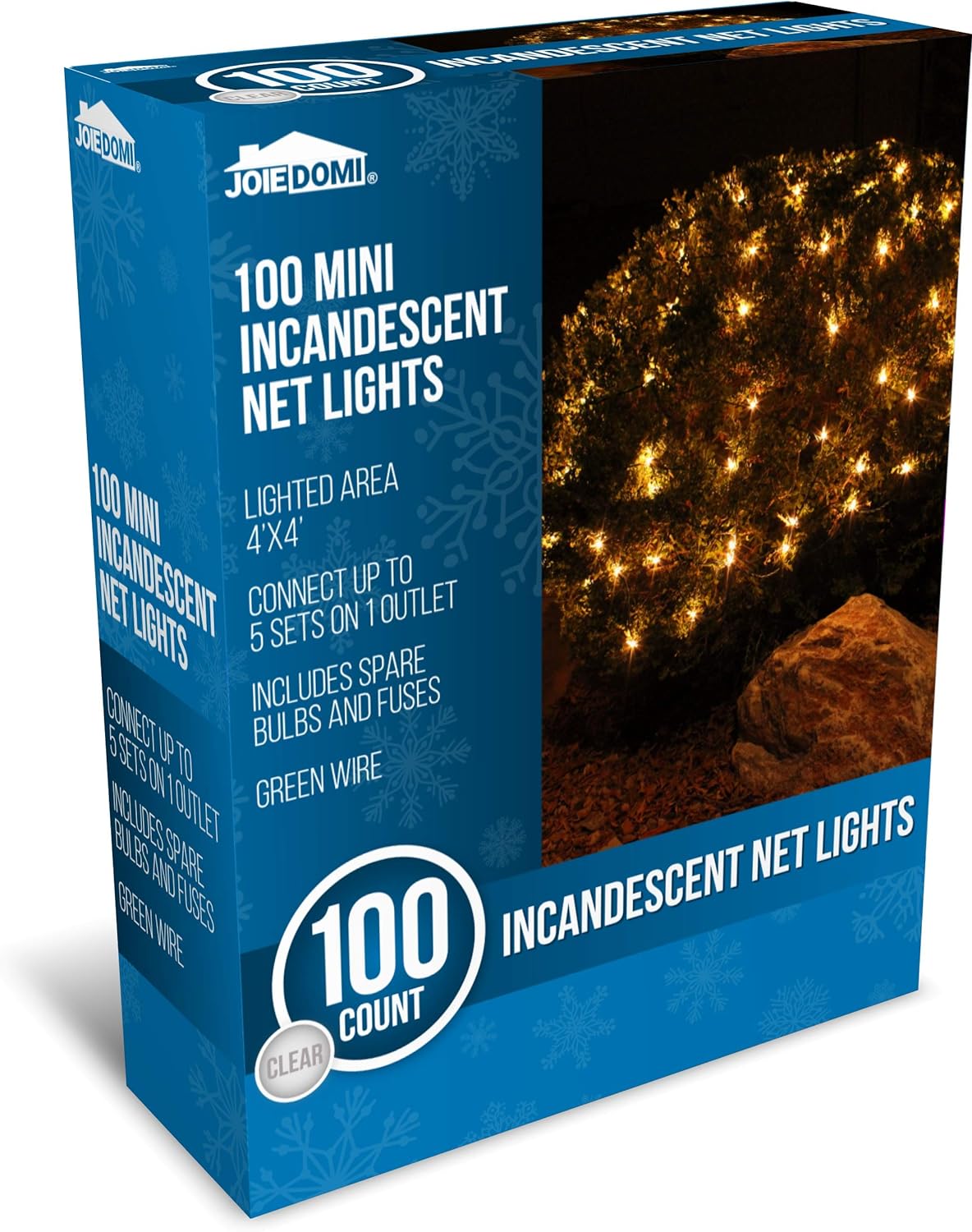 Syncfun 100 Christmas Net Lights for Bushes,4 x 6 FT Warm White Incandescent Christmas Lights Net Lights Outdoor Mesh Lights for Bushes Garden Party Xmas Tree Decoration