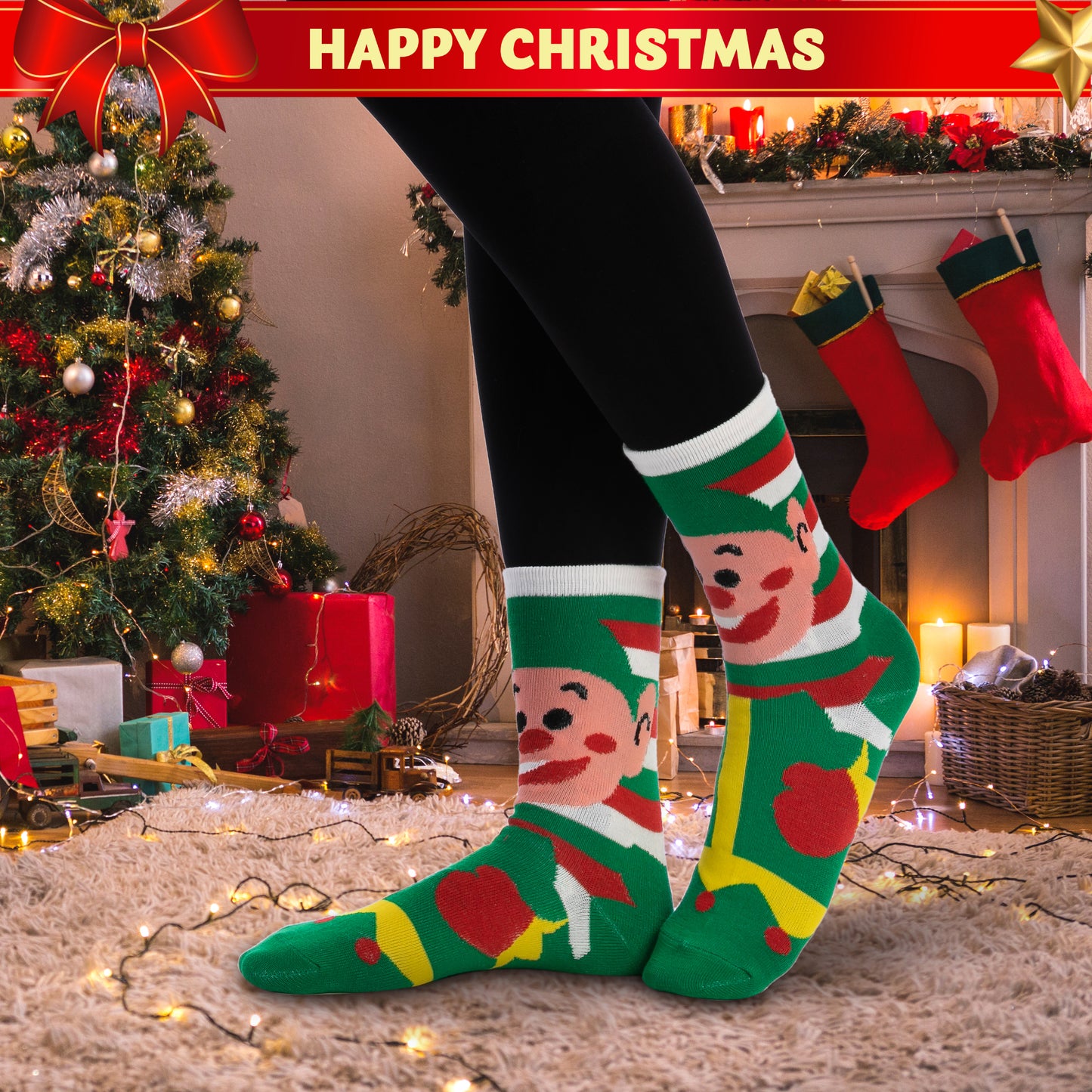 Joyfy 12 Pairs Christmas Socks for Women,Fuzzy Crazy Novelty Christmas Socks,Holiday Christmas Stocking Stuffers for Women,Christmas Gift