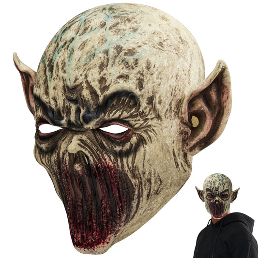 Joyfy Halloween Costume Accessory Creepy Scary Halloween Cosplay Costume Mask Weird Latex Bald Cap for Adults Party Cosplay Accessories Dress Up
