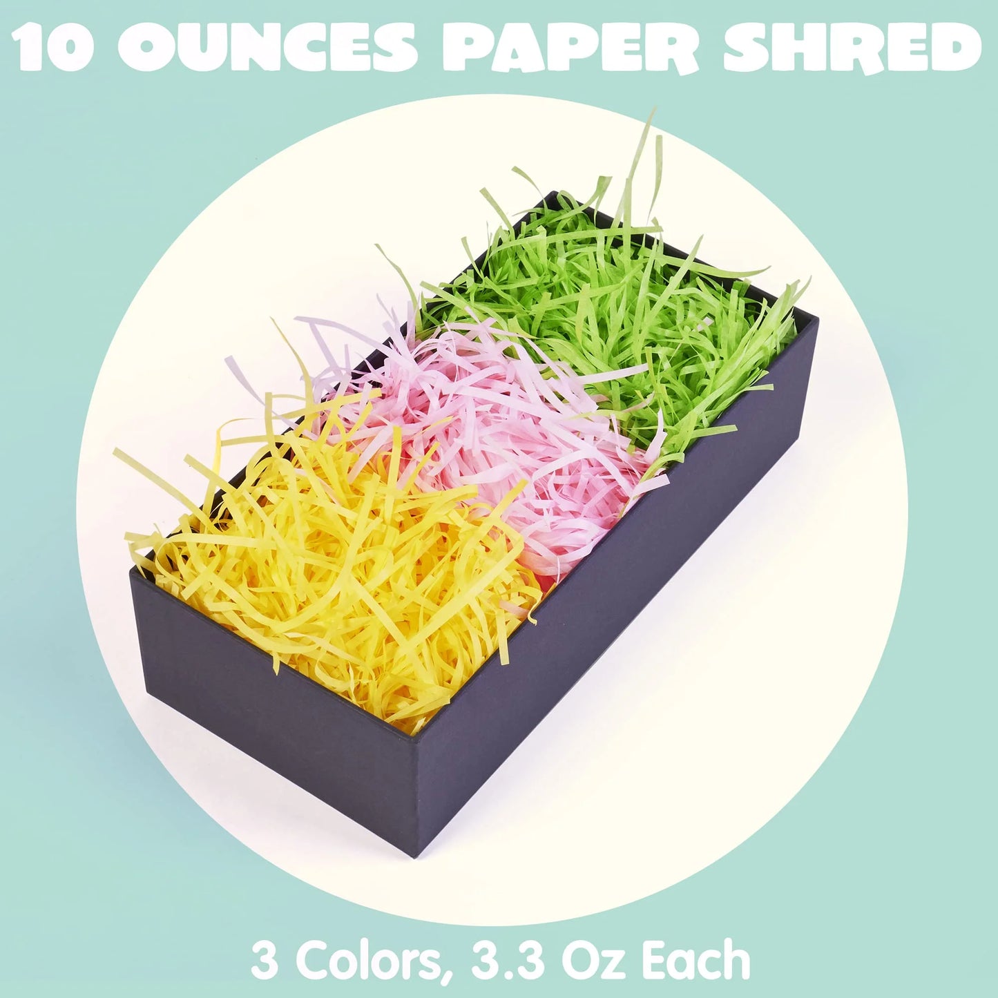 Joyfy 10 oz Easter Grass,280g Crinkle Cute Recyclable Paper Shred Filler for Basket Filling,Gift Wrapping,Party Decoration,Easter Egg Hunt (Pink, Yellow and Green)