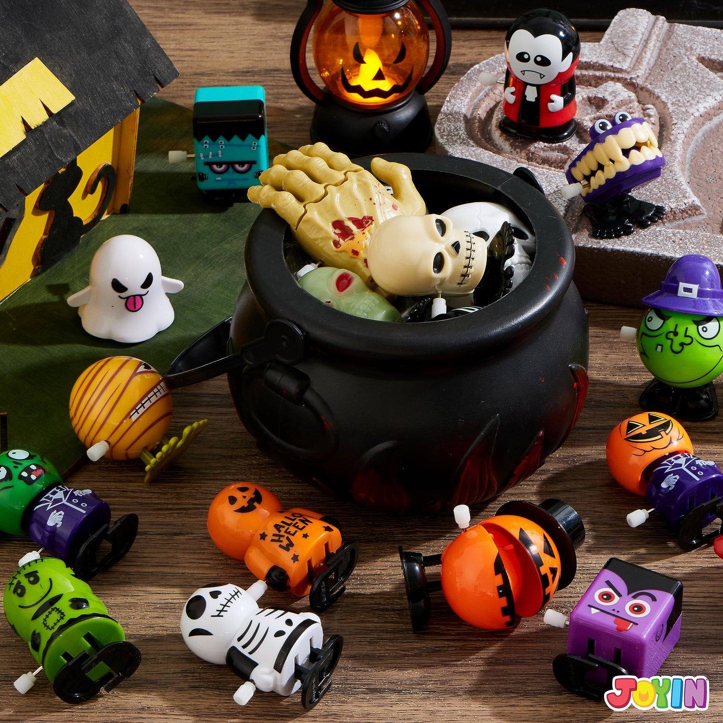Joyfy 24 Pcs Halloween Wind Up Toys for Kids,Halloween Toys Bulk Halloween Gifts Halloween Basket Halloween Accessories,Halloween Goody Bags,Halloween Treat Bag Fillers
