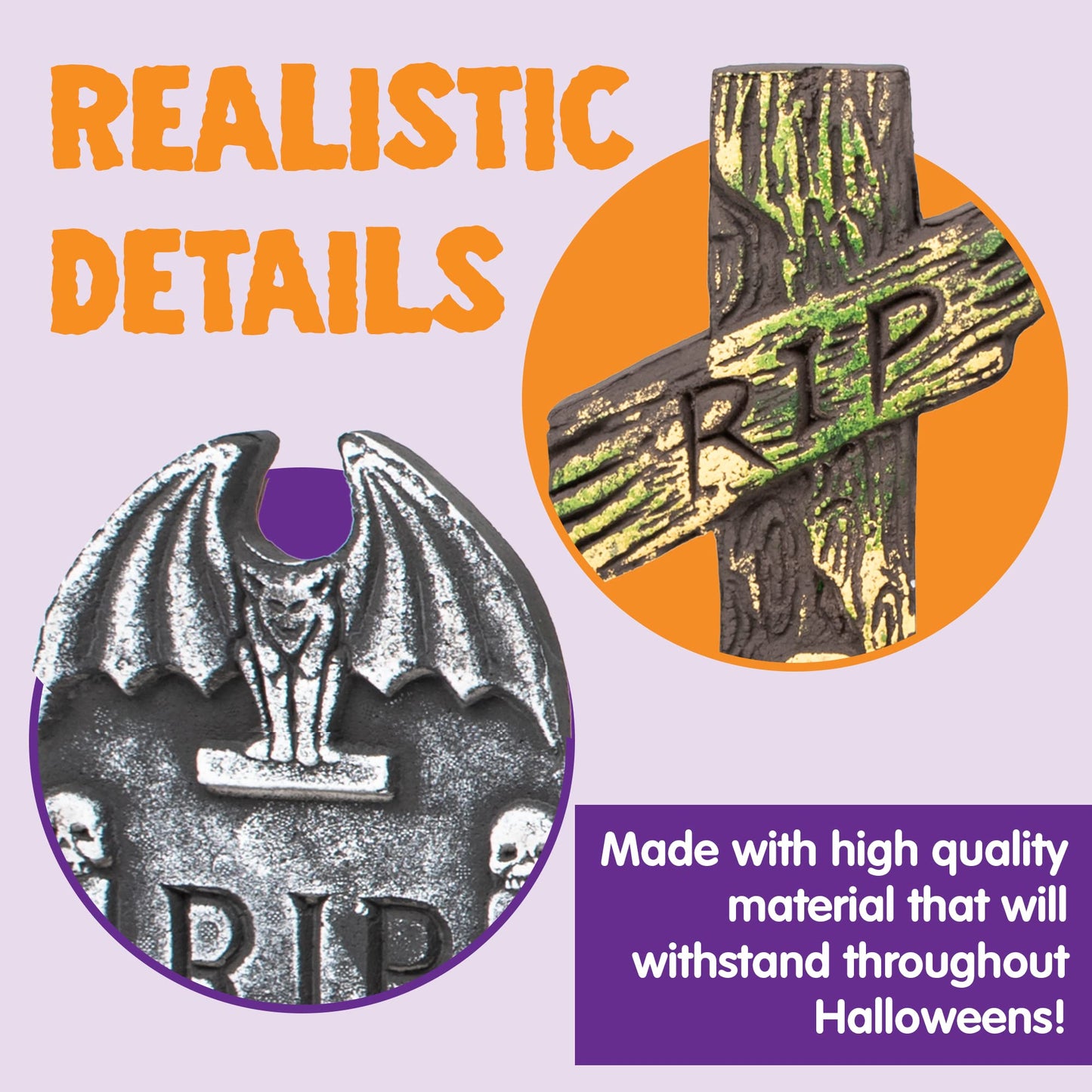 Joyfy 5Pack Halloween Tombstone Decoration for Halloween Outdoor Yard Decorations