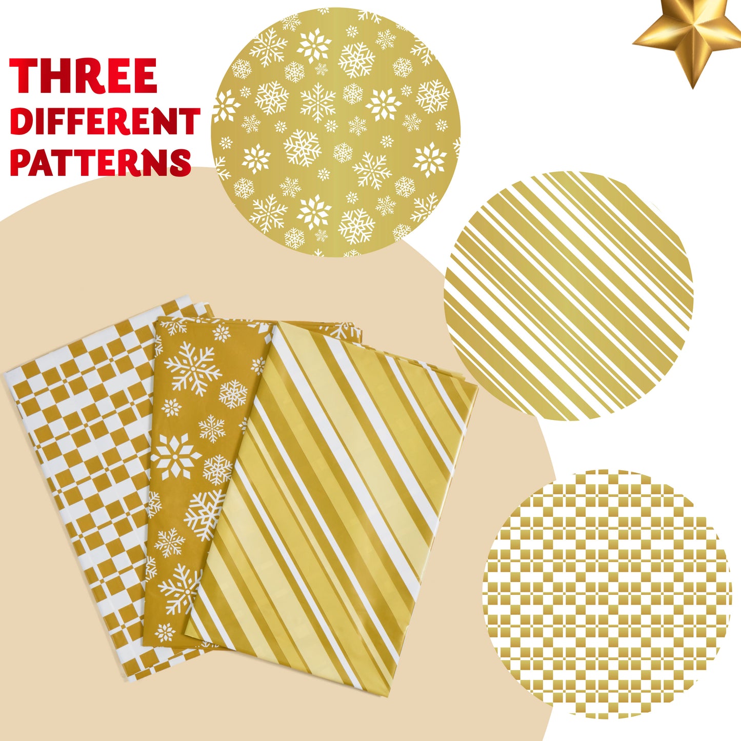 Joyfy 3 Pcs 56”x36”Jumbo Christmas Gift Bag Parties Gold for Xmas Large Holiday Plastic Gift Bag Christmas Decorations Carry-on Luggage Large Toys and Stuffed Animals