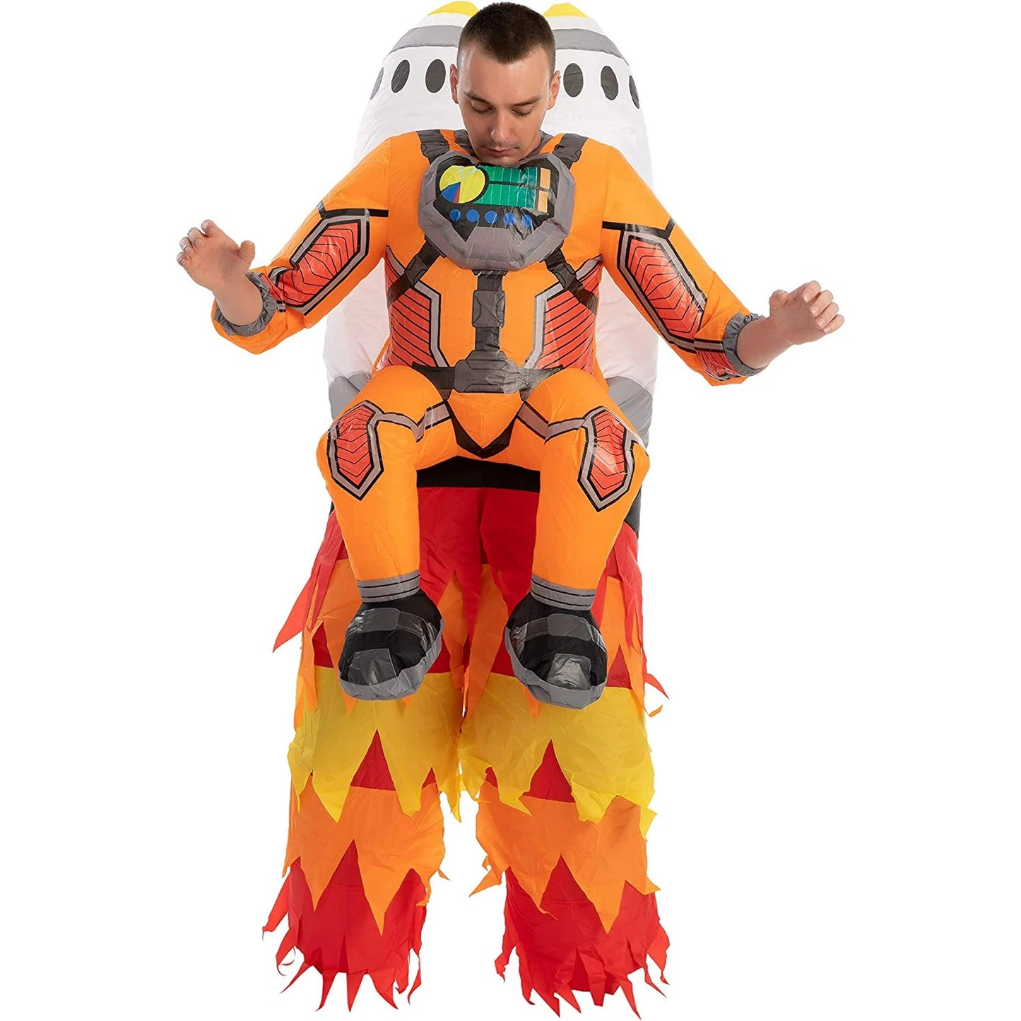 Spooktacular Creations Inflatable Halloween Costume for Adult Jet Pack Astronaut Inflatable Costume with Rockets, Halloween Unisex Cosplay Accessories, Space Costume