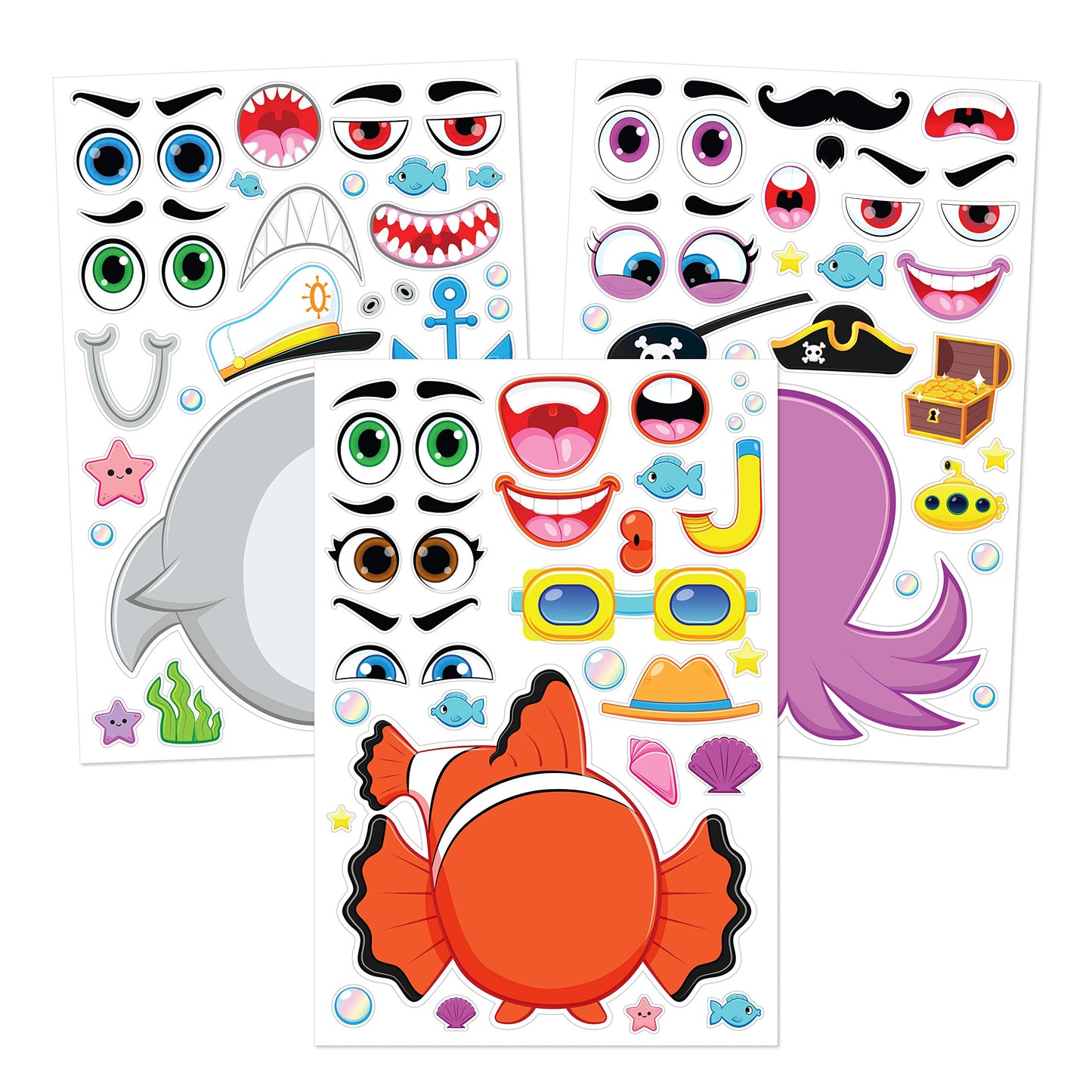 SYNCFUN 36 Sheets Make-a-Face Sticker Sheets, 1000+ Make Your Own Animal Mix and Match Stickers for Kids, Birthday Holiday Party Favor Craft Gifts for Toddlers, 9.8"x6.7"