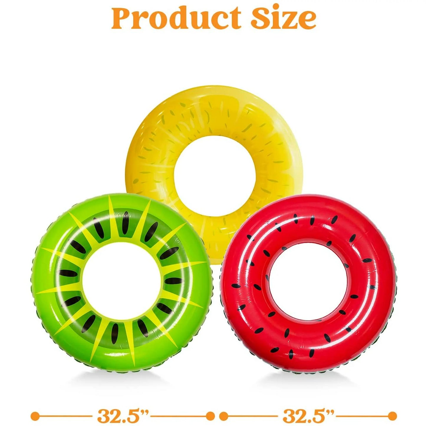 JOYIN 3 Pack Inflatable Pool Floats for Kids Adults, Fruits Swim Tube Pool Rings Swimming Rings Floaties for Swimming Pool Party Decorations