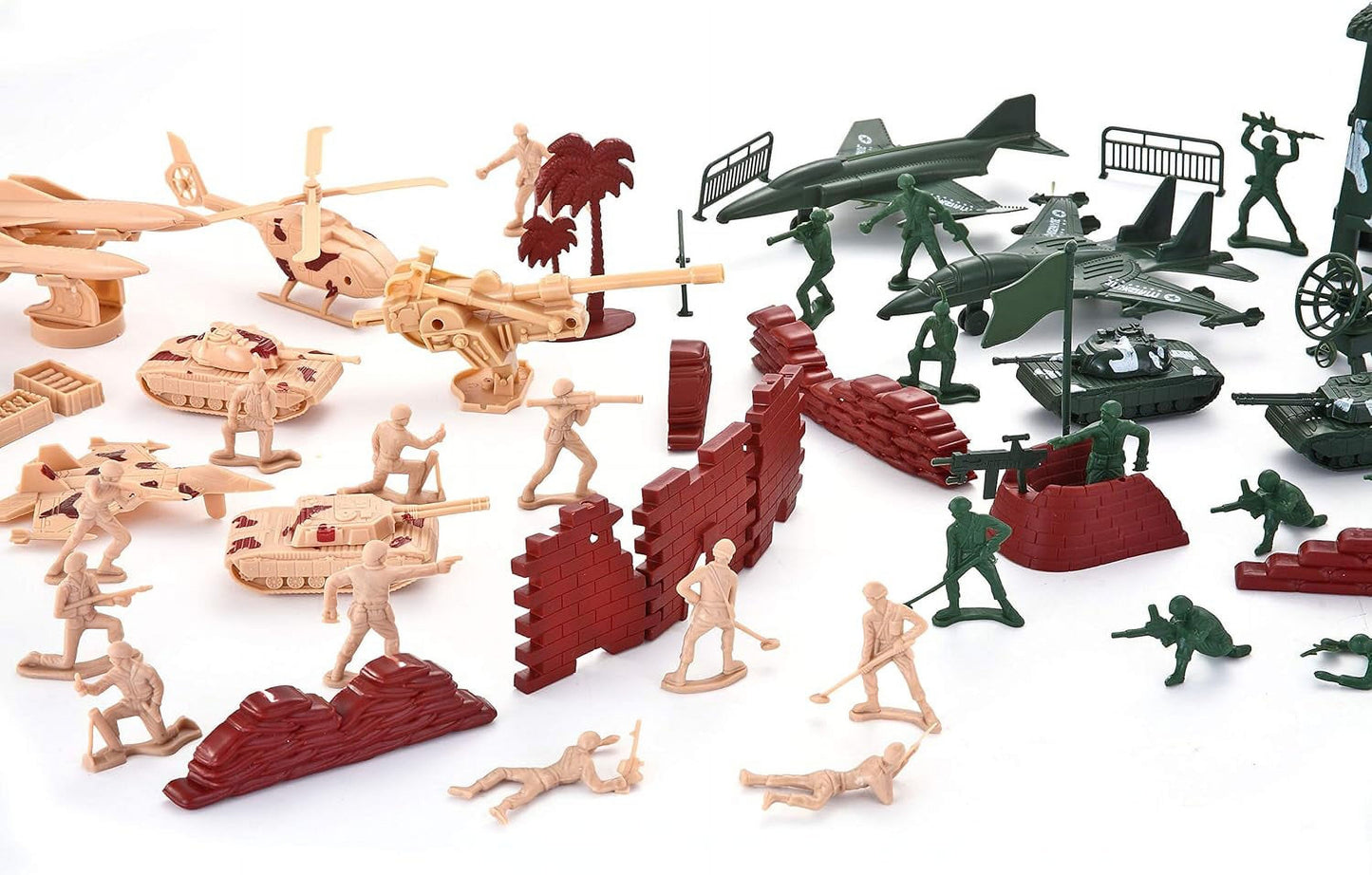 Joyfy 164 Piece Military Soldier Playset Army Men Play Bucket Army Action Figures Battle Group Deluxe Military Playset with Army Men, Aircrafts, Helicopters, Tanks with Bucket
