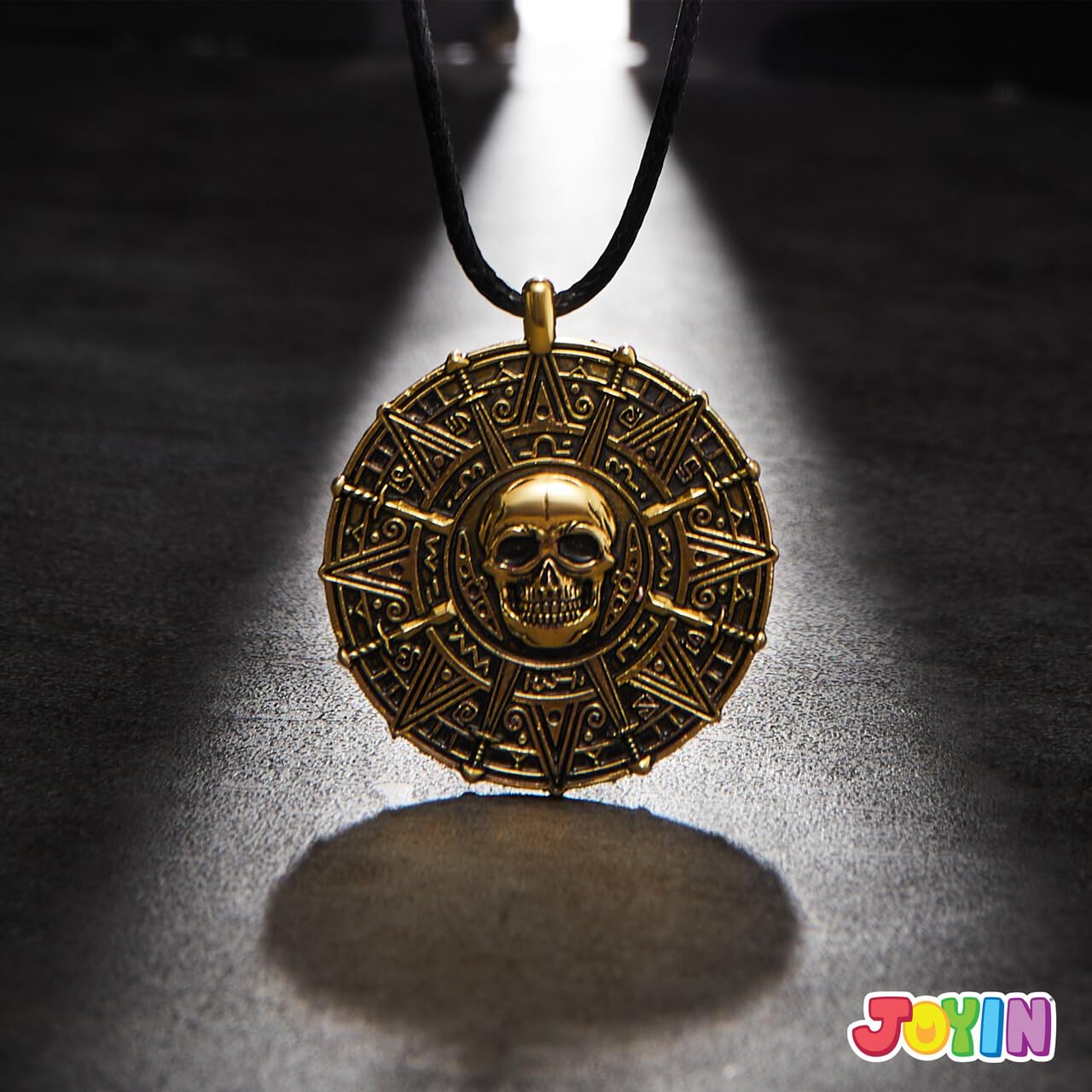SYNCFUN Halloween Pirate Coin Necklace Accessories for Women Men,Skull Head Necklace for Halloween Costume Jewelry Accessory,Halloween Jewelry