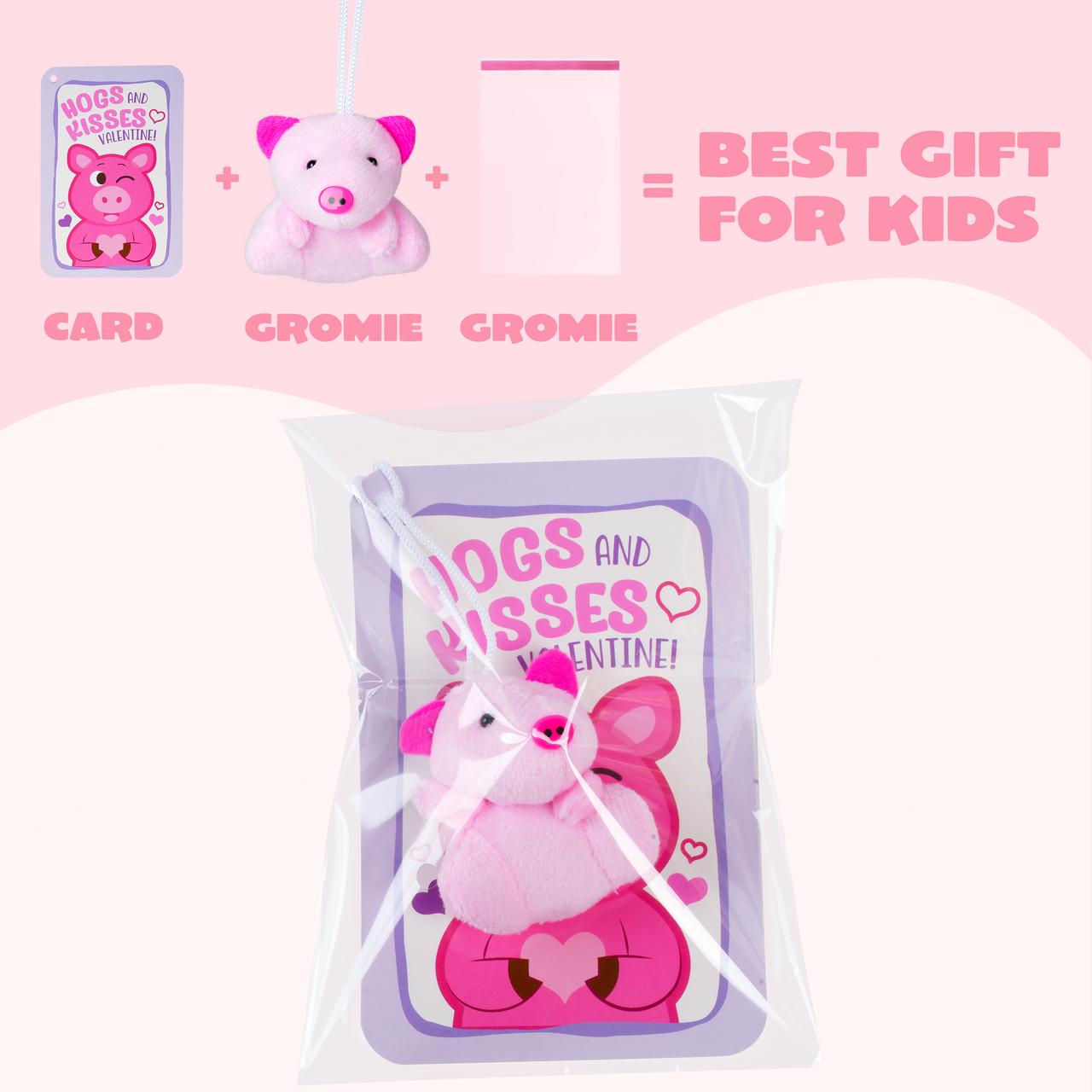 28 pieces, Valentine's Day Mini Stuffed Animals with Cards