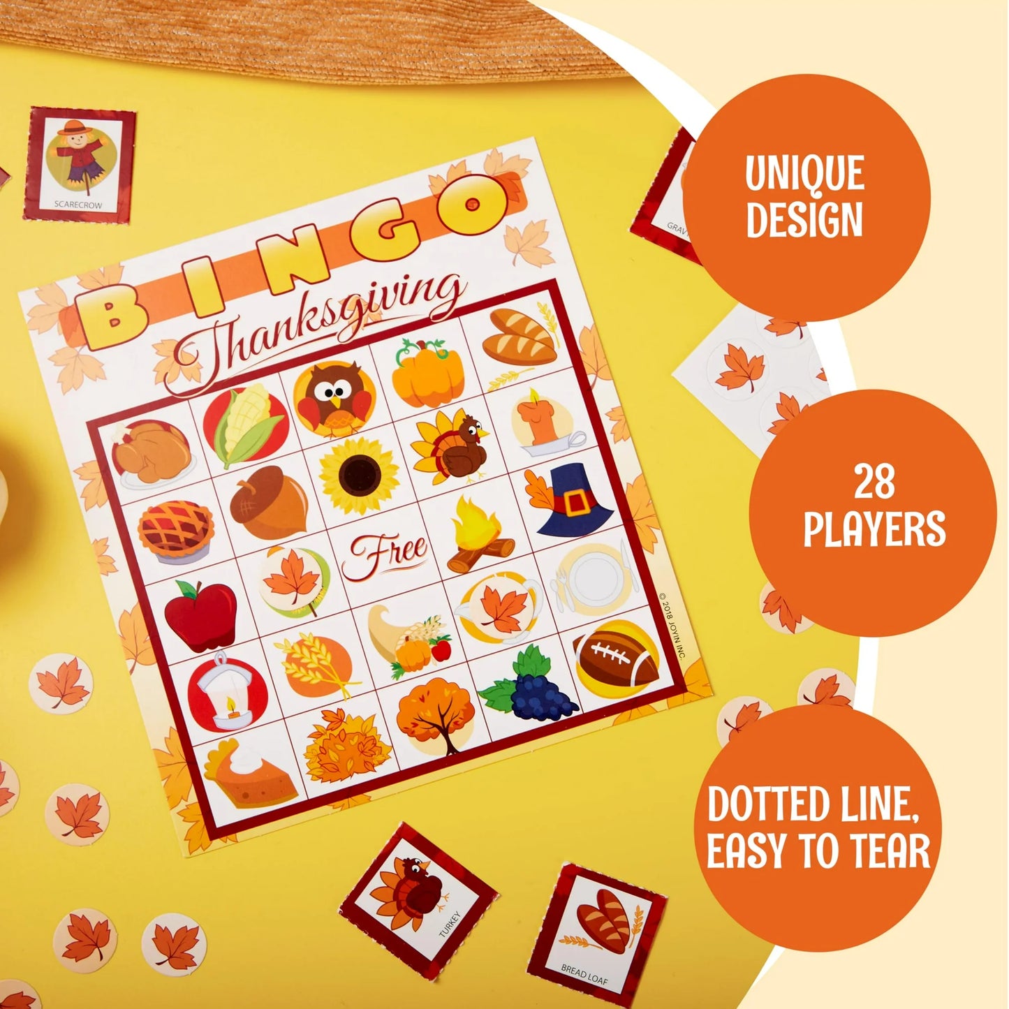 Joyfy 28 Players Thanksgiving Bingo Game for Adult Kids,Thanksgiving Decoration Party Supplies