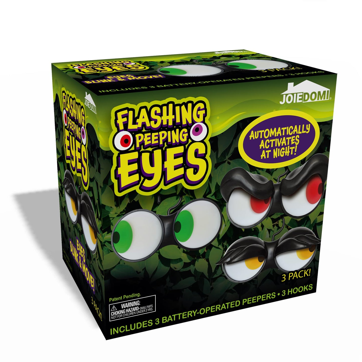 Joyfy 3 Pack Halloween Flashing Spooky Eyes Lights Decorations Outdoor,Battery Operated Light with Timer Decorations,Outdoor Halloween Light Decorations Car Decorations