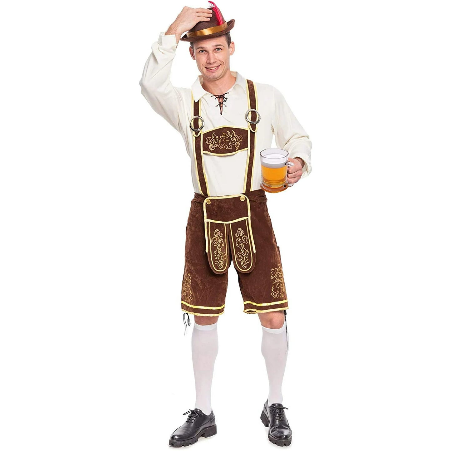 Syncfun Men's German Bavarian Oktoberfest Costume Set for Halloween Dress Up Party and Beer Festival