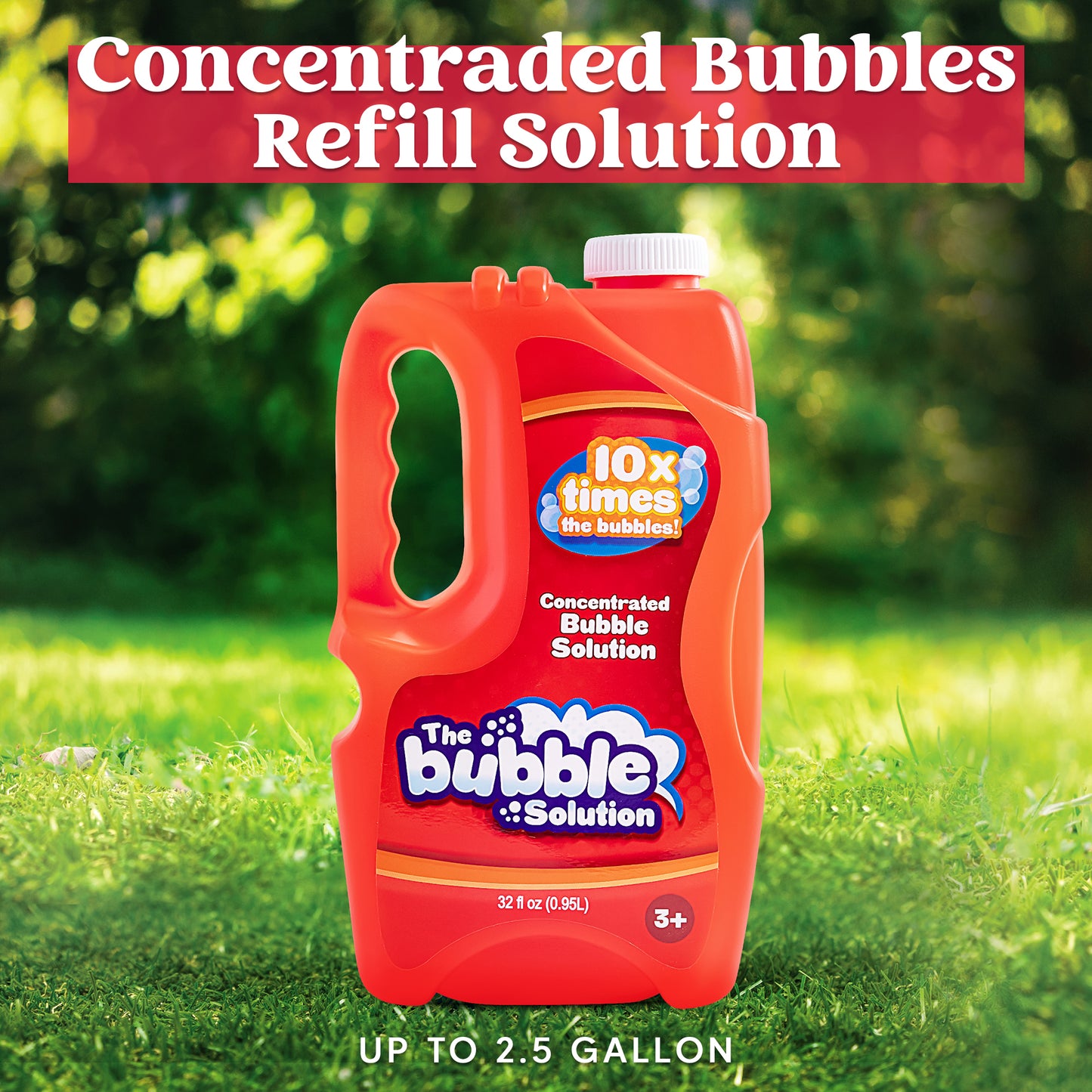 32 oz Bubbles for Kids,Concentrated Bubble Solution Refills (up to 2.5 Gallon) for Bubble Machines,Giant Wands and Blowers