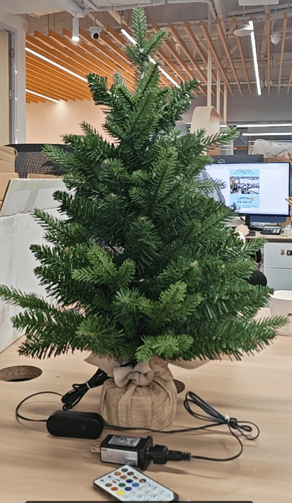 Joyfy 24"/2.4 FT Tabletop Small Christmas Tree with Lights, Prelit Artificial Mini Xmas Tree Set with Star and Ornaments for Party Decorations