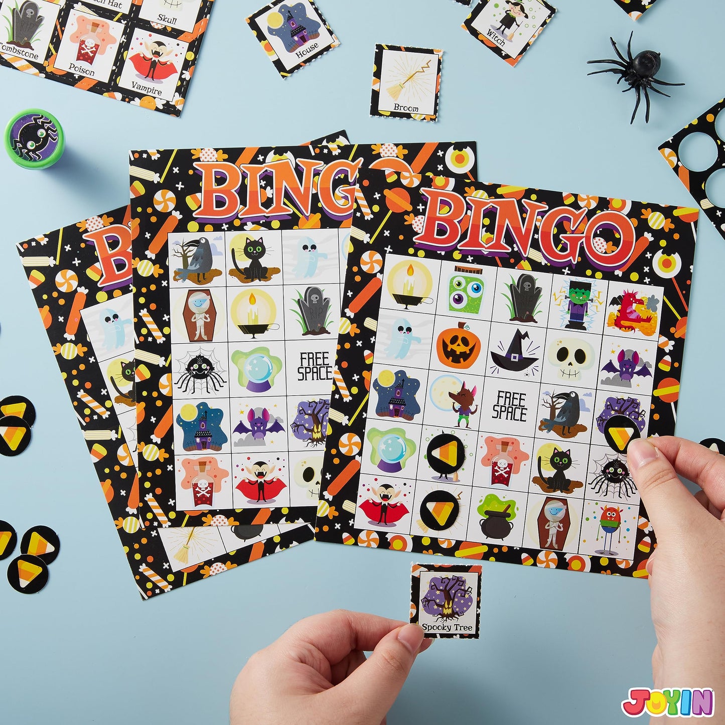 Syncfun 28 Pack Halloween Bingo Game Cards Games for Kids,Halloween Bingo Fun Party Games Classroom Games Activities Party Supplies