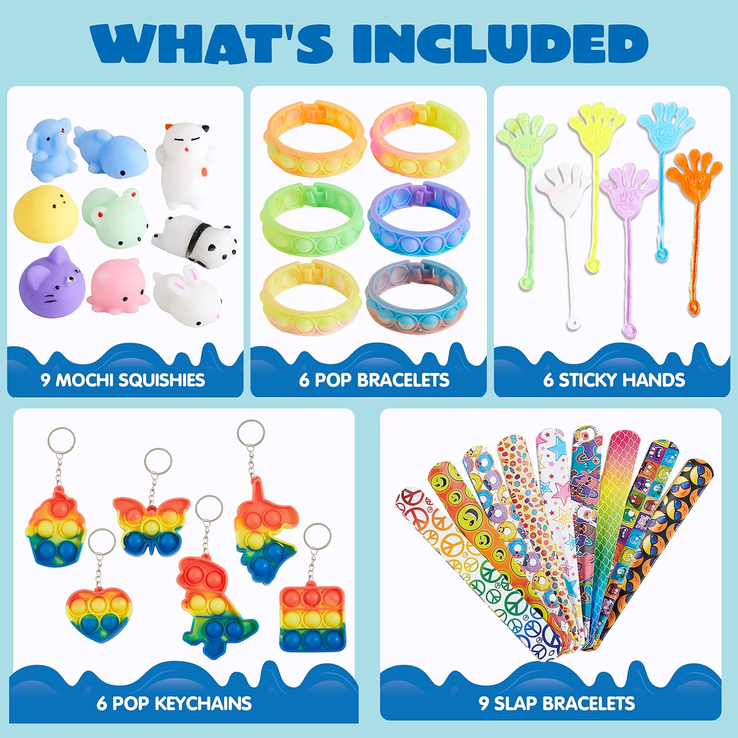 SYNCFUN 60 Pcs Party Favors, Popular Fidget Toys Birthday Goodie Bags Fillers for Kids Pinata Stuffers