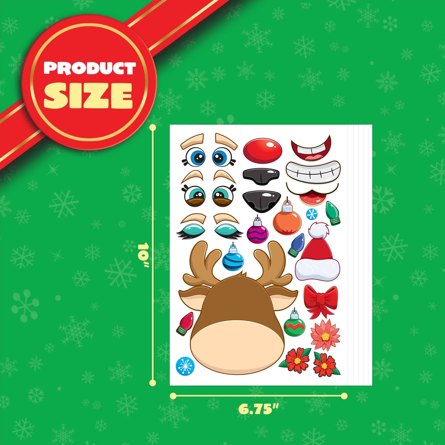 Joyfy 24 Pcs Christmas Make-a-Face Sticker Sheets for Kids, Make Your Own Christmas Elf, Santa, Snowman, Penguin and Polar Bear for Kids Party Favors Craft Kits