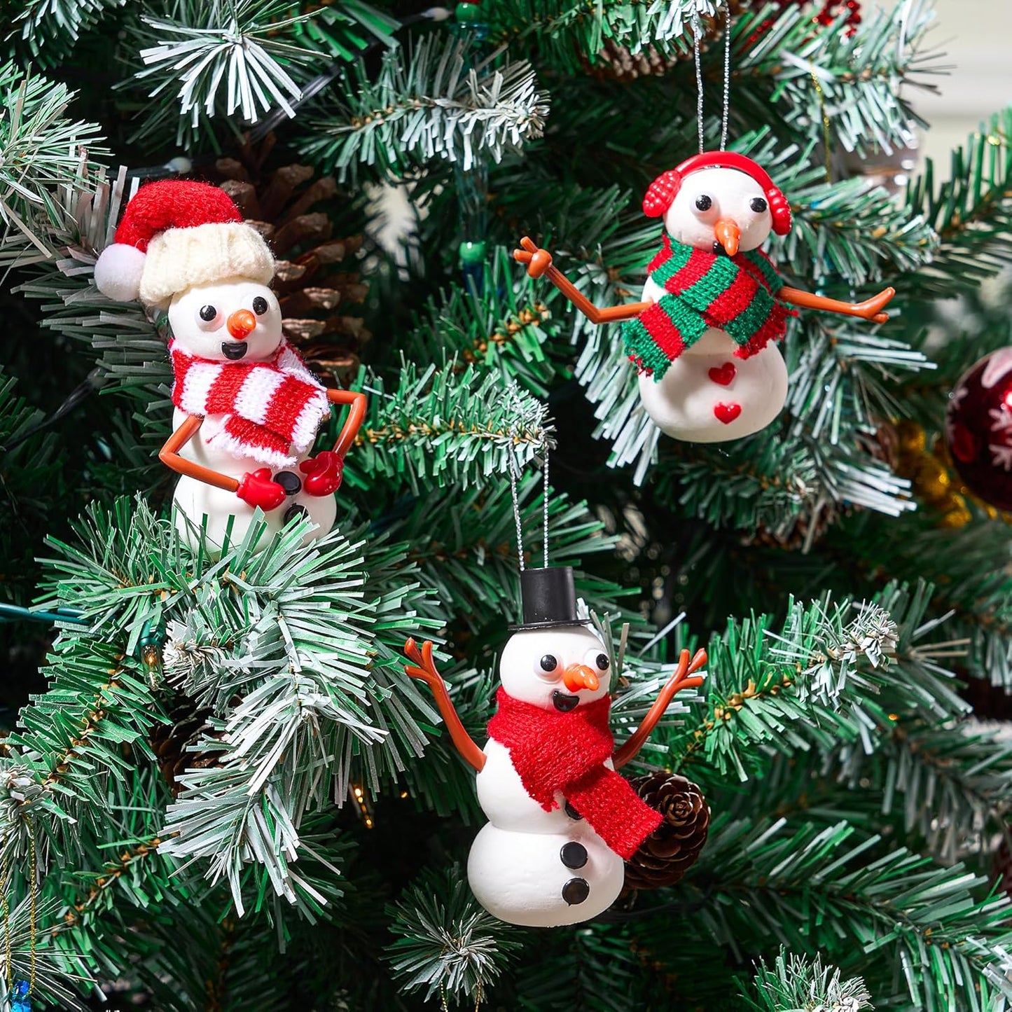 SYNCFUN 3 Pack DIY Snowman Christmas Craft Kit Christmas Build Your Snowman Craft Kit for Xmas Arts and Craft Activities