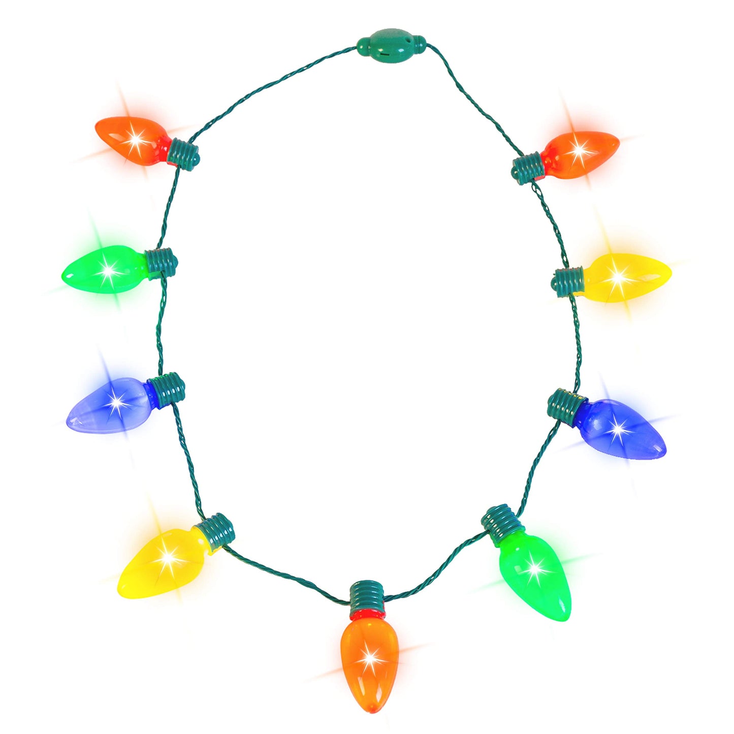 12 Packs Christmas LED Light Up Bulb Necklaces 9 Bulbs LED Necklaces Holiday Necklace Costume Accessories for Christmas Xmas Party Favor Party Supply
