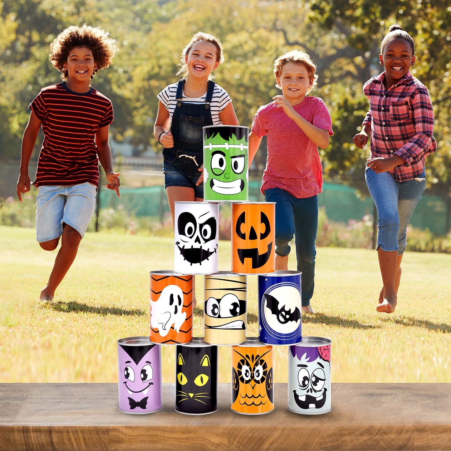 Joyfy 13 Pcs Halloween Carnival Can Bean Bag Toss Games Toys,Halloween Outdoor Party Games for Kids,Halloween Activities Prizes,Party Favors