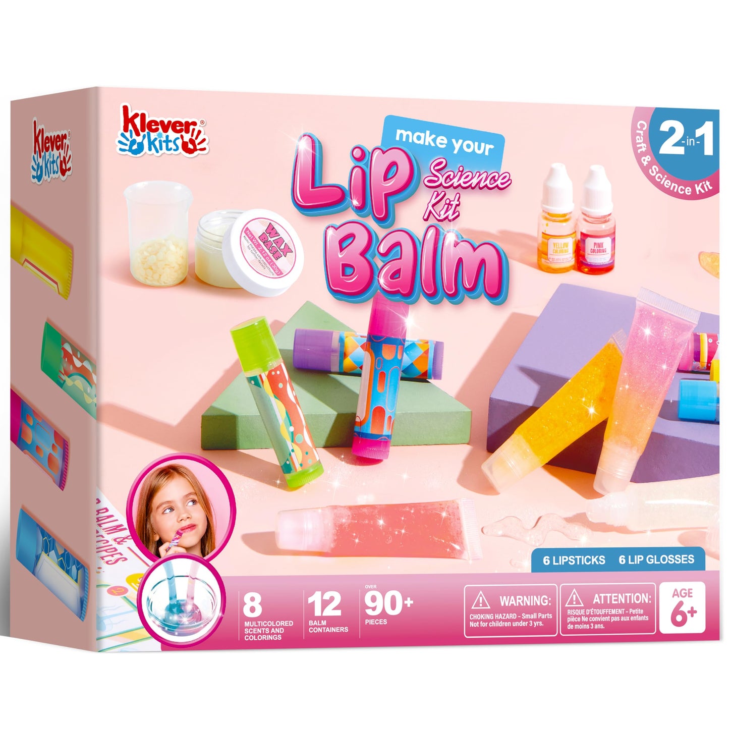 2-in-1 Lip Balm Making Kit Lab Activity DIY Lip Gloss Set for Kids Craft Kit for Girls 6 and Up