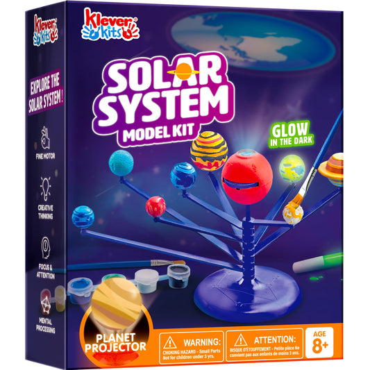 Klever Kits Solar System Kit for Kids with Planetarium Projector, 8 Planets Solar System Model, Science Learning Toys for Kids Aged 6-10