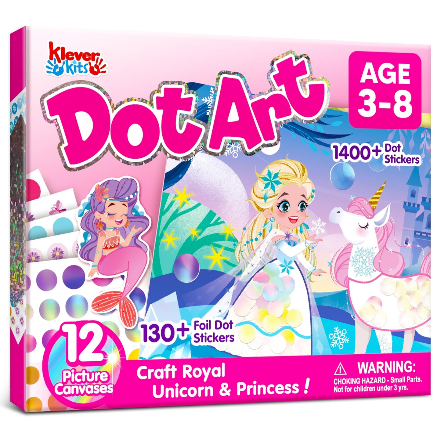 Joyfy Dot Art Kit for Kids Ages 3-5, Princess Sticker Poke A Dot Book, Toddler Creative Art Craft Supplies, Girls Birthday Gifts