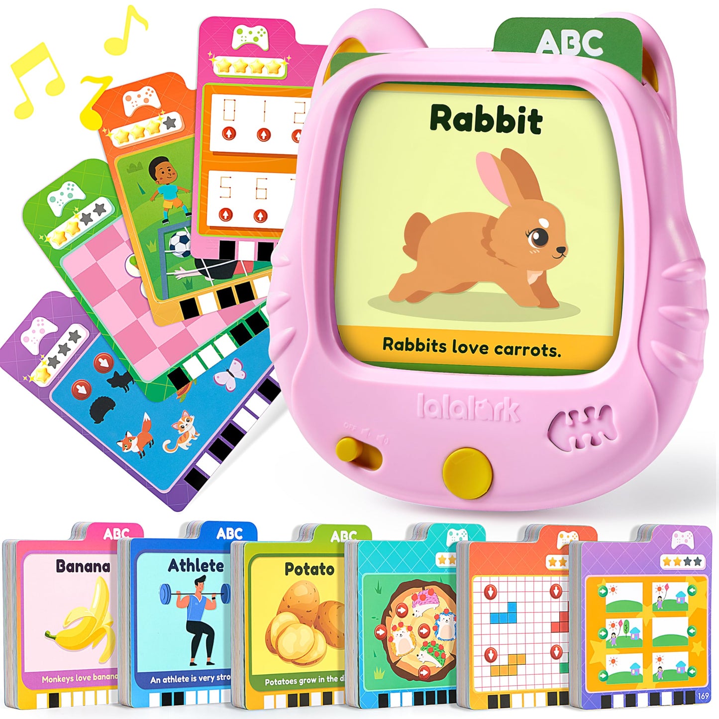 lalalark Talking Flash Cards,Kids Learning Toys,Educational Interactive for Toddlers, Speech Therapy Toy,13 Word 6 Games Theme with 200 Playful Cards