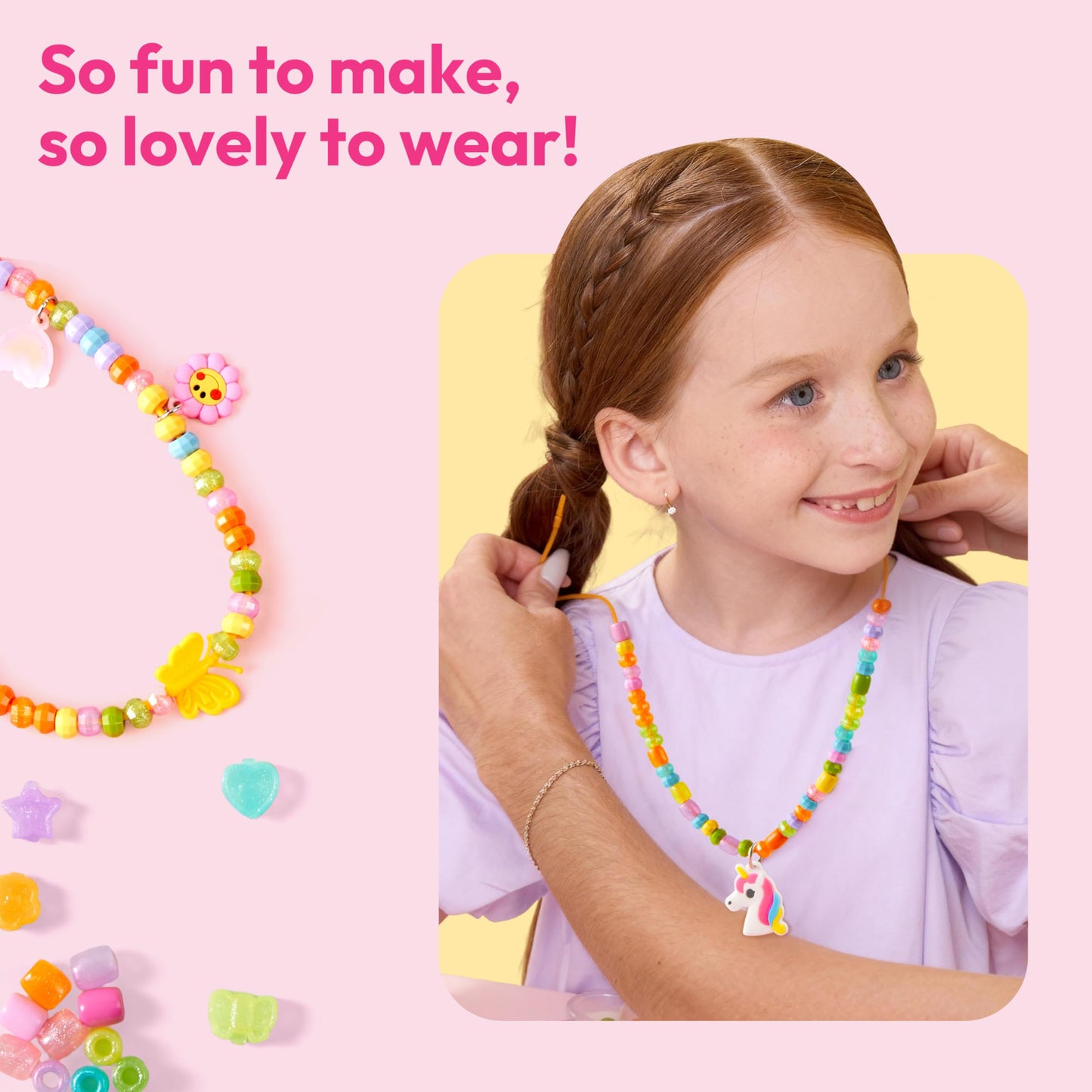 Klever Kits Jewelry Making Kit, Bracelet Making Kit for Kids, DIY Kit with 350+ Colorful Beads, Flower-Shaped Storage Case, Crafts Gifts for Girls Ages 3+