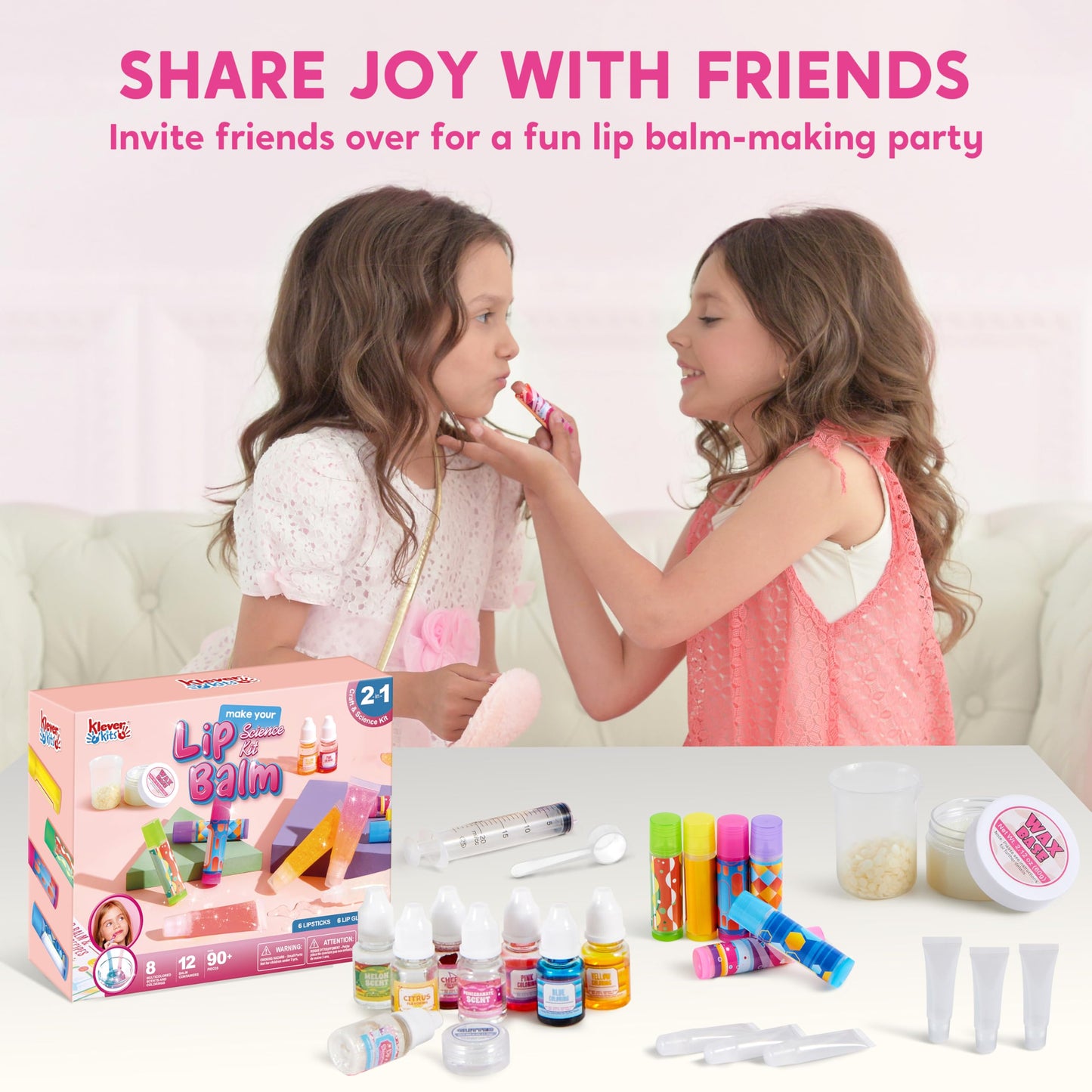 2-in-1 Lip Balm Making Kit Lab Activity DIY Lip Gloss Set for Kids Craft Kit for Girls 6 and Up