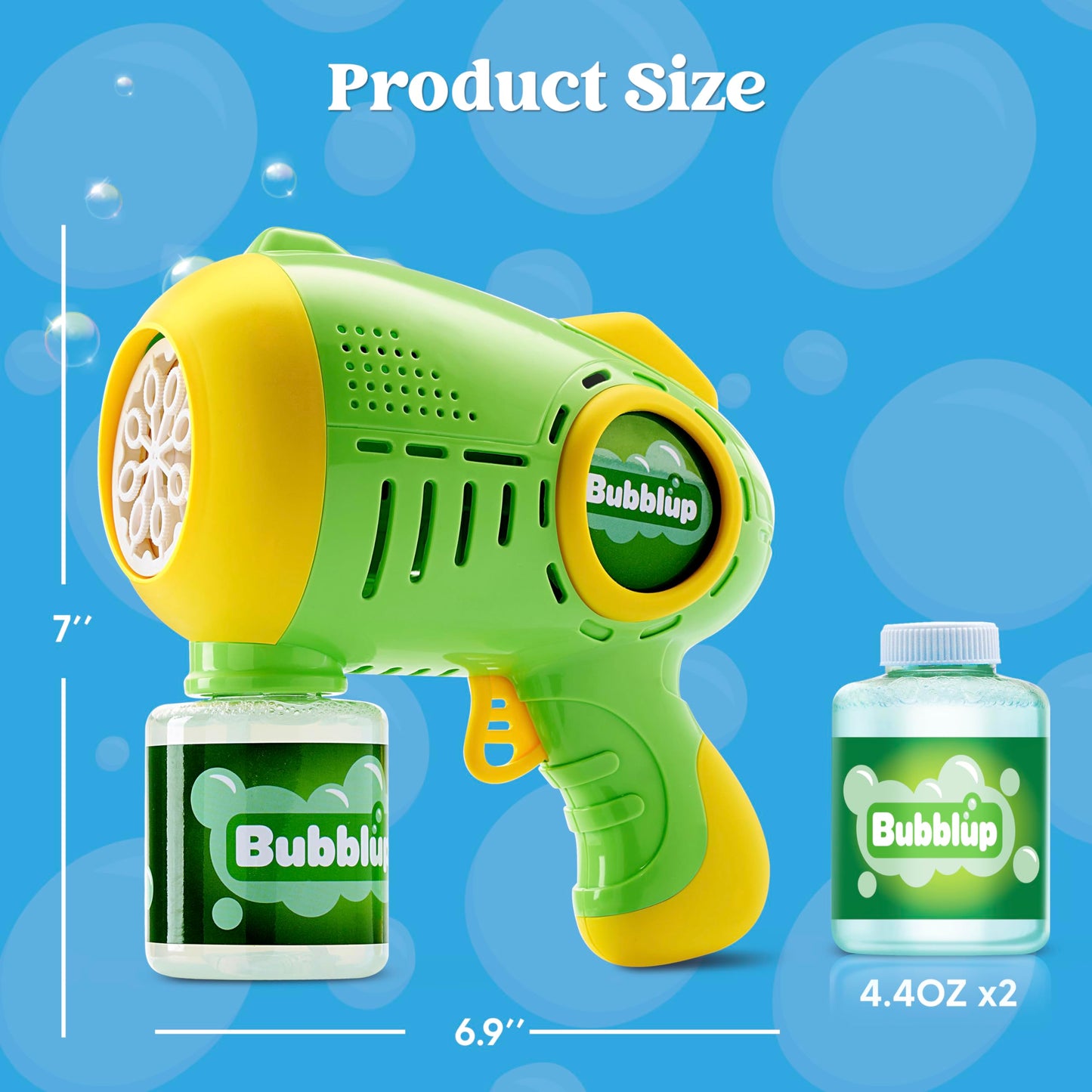 Syncfun 2 Pack Light Up Bubble Guns for Kids with 4 Bottles Bubble Refill Solution, Automatic Bubble Toys Summer Party Favors, Easter Basket Stuffers, Birthday Gift